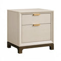 Comodino 60 x 45 x 65 cm in legno beige con 2 cassetti stile moderno