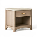 Comodino 50 x 40 x 60 cm in legno beige con cassetto e vano aperto - stile classico