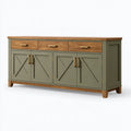 Credenza 180 x 45 x 90 cm in legno verde oliva e naturale - mobile contenitore stile rustico