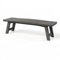 Panca da giardino 150 x 35 x 45 cm in plastica grigio antracite - design a doghe