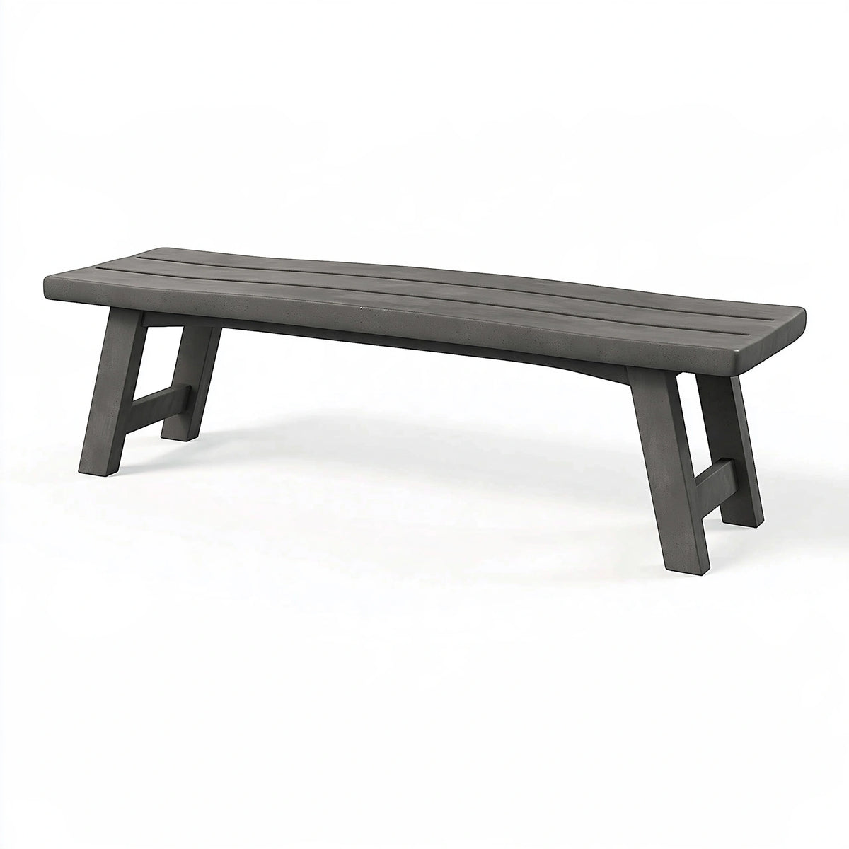 Panca da giardino 150 x 35 x 45 cm in plastica grigio antracite - design a doghe